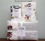 Pottery Barn Kids DISNEY MICKEY MOUSE HOLIDAY Twin Quilt Sham Sheet Set * Minnie