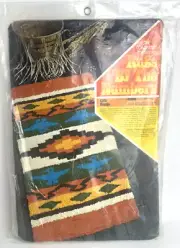 Vtg NOS 4805 Navajo Columbia Minerva Rugs by the Numbers 70's Rug Wall Hanging