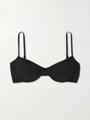 [FISCH] FISCH - + Net Sustain Italia Pleated Recycled Underwired Bikini Top - Black - x small x small Black