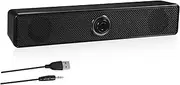 Wired Speaker Soundbar with Subwoofer Soundbars with Subwoofer Sound Bars for Tv Soundbar Sound Speaker Stereo and Noiseless Soundbar System Small Soundbar for Tv Speakers Plastic