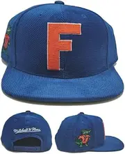 Mitchell & Ness Florida Gators New All Directions Corded Blue Orange Snapback Era Hat Cap, Blue, One Size