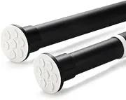 LH-Room Divider Tension Curtain Rod,Long / 122.1-141.7 inches Large No Drilling Adjustable Window, Curtain Rod for Bathroom, Shower Indoor Decor/Black