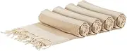 Nicola Spring Turkish Cotton Bath Towels - 170 x 90cm - Beige Stripe - Pack of 4 - Lightweight & Absorbent Large Adults Drying Beach Towel Bathroom Gym Cloth Sauna Hammam Shower Sheet