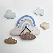 Rainbow In The Clouds Kids Room Wall Clock