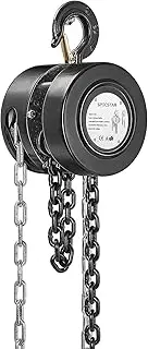 [SPECSTAR] 10ft Manual Chain Block Hoist with 2 Hooks 1 Ton Capacity Black