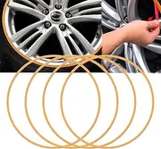 Wheel Rim Protector(Set of 4), 15-22 Inch Car Rim Guard, Universal Rim Guard Trim Rings, Curb Rash Prevention, Self Adhesive, Easy Installation, Car Wheel Rim Protectors Guard,22in,Gold