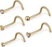 [Ipetboom] Collection Pcs Nose Stud Set Heart Shape Easy to Remove Fashionable for Occasions