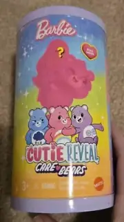 NIB Barbie CHELSEA Care Bears Cutie Reveal Doll Cheer Bear Pink Red Hair