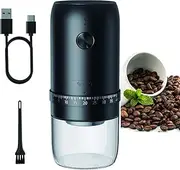 Portable Electric Burr Coffee Grinder, Upgraded Version Rechargeable Coffee Bean Mill with Adjustable40 Precision Grinding, One Touch Button Push Button Operation with Brush,35g Capacity