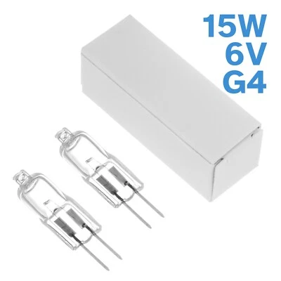 2pcs G4 6V 15W JCD Clear Light Globe Microscope Bulb Halogen Bi-Pin Dimmable