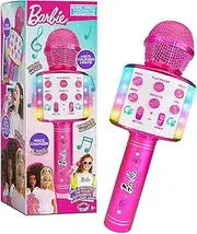 Barbie Bright Voicemaster Microphone | Karaoke Wireless Microphone | Wireless Speaker | Multi-Coloured Lights | 5 Voice Effects | Sing & Record | Barbie Roleplay by Sinco Creations