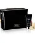 Yves Saint Laurent Black Opium Lotion and Lipstick In A Black Cosmetics Bag