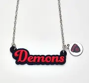 AFL Melbourne Demons Script Necklace