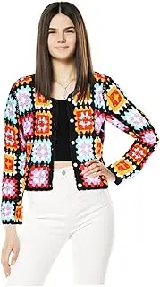 [Healeved] Cropped Cardigan for Women with Long Sleeves Stylish Shrug Over Dress Comfortable Neck Design Versatile Layering Top Unique Crochet Patterns for Summer