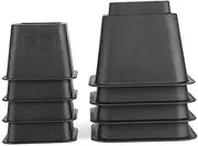 8pcs Bed Risers Set Table Leg Cushion Chair Furniture Lift Blocks Elephant Feet(Black)