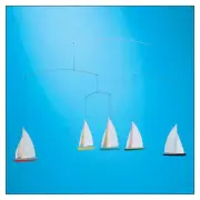 Dinghy Regatte 5-Boat (large version) Beech Wood Flensted Mobile by Flensted