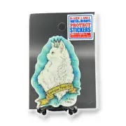 Cat Sticker Norwegian Kitten White Quirky Fun Forest Decal B-Side Label Japan