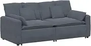 vidaxl Modular Sectional Sofa - Dark Grey Velvet Couch 224x105x64cm for Living Room/Office