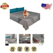 Waterproof Velvet Pet Blanket - 82x82 Inches for Dogs & Cats, Grey & Light Grey
