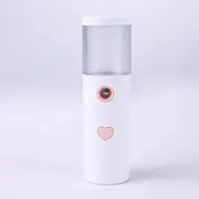 Flowish Nano Facial Mister Mini Portable Cool Mist Facial Steamer Handy Mist Sprayer for Face Moisturizing & Hydrating USB Rechargeable Nano Mister Travel Face Humidifier Atomizer (WHITE)