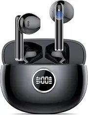 RFiie S23 Wireless Earbuds, Bluetooth 5.3 Stereo Bass, in Ear Noise Cancelling Mic, Earphones IPX7 Waterproof, 57H Playtime Display, USB Mini Charging Case Earbuds for Android/iOS/Windows (Black)