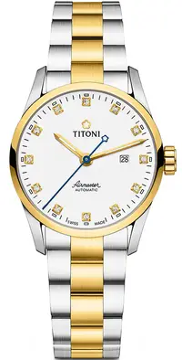 在飛比找樂天市場購物網優惠-TITONI 梅花錶 空中霸王系列 機械女腕錶(23743S