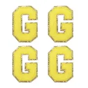 4Pcs Chenille Letter Patches Iron on Letter Patches Yellow G Alphabet Decorative