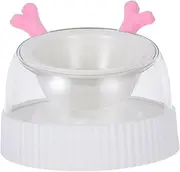 YARNOW Slanted Cat and Dog Bowl Elevated Pet Feeder Ceramic Slow Feeder Dual-use Water and Food Bowl Easy Cleaning