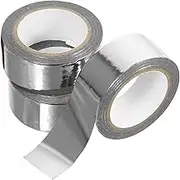 Solid Foil Washi Tape - 3 Rolls Low Tack Self Adhesive Decorative Washi Tape Hot Stamping Tape Shiny Metallic Color - 1.5CM x 5M, Silver