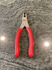 Snap On 196ancf 8" long nose pliers with cutter and side fastener red