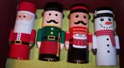New Nutcracker Canister / Tin Containers Holiday Storage Decorations Lot Of 4
