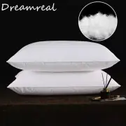 2pcs Goose Down Feather Pillow for Soft Bed Pillow with Cotton Shell Standard