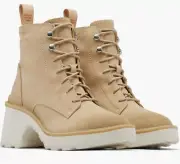 New Sorel Highline Heel Lace Boots Size 5.5 Ceramic / Chalk New In box