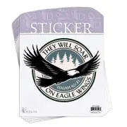 Soar On Eagle Wings - Isaiah 40:31 - 5.25 Inch Vinyl Sticker Decal; Pack of 6