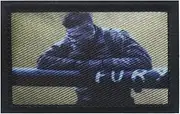 [Veworn] Fury Printed Patch 2x3.1 Inches Hook & Loop Tactical Stickers Applique for Hats Shirts Jackets Backpacks Vests Jeans (Fury)