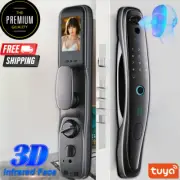 Tuya Smart 3D Face ID Door Lock Security Camera Monitor Intelligent Fingerprint