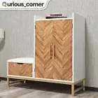 4 Tier Shoe Rack Cabinet Storage Bench Shelf Bottom Top Space Sneakers Organizer