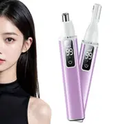 Rechargeable 2 In 1 Nose Hair And Eyebrow Trimmer For Men And Women-Purple