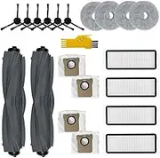 aoteng Replacement Accessories Kit for Dreame L20 Ultra Robot Vacuum Cleaner 20 Packs 2 Main Brushes, 4 Filters, 6 Side Brushes, 4 Mop Cloths, 4 Dust Bags