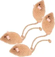 Mipcase 4pcs Plush Mouse Cat Realistic Simulation Rat for Cats Interactive Chew with Lifelike Movements Safe Plush Material for Indoor Feline Play and Teething Needs