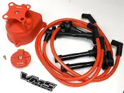 DISTRIBUTOR CAP + ROTOR + SPARK PLUG WIRE KIT FOR 92-95 HONDA CIVIC D16 EG RED (for: Honda)