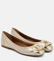 [See By Chloe] See By Chloé Chany leather ballet flats AU 4 gold