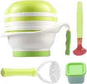 1 Set Baby Food Maker, Food-Grade Baby Food Mill with Mash Bowl, Hand Masher, Citrus Juicer, Grater, Fruits and Vegetables Baby Puree Maker for