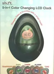 New Shift 5-IN-1 Color Changing LCD Clock-Date/Timer/Alarm/Time/Temperature