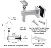 CRL HR7EGPS Polished Stainless Huntington Series Glass Mounted Hand Rail Bracket