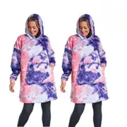 Hotto Cuddle Premium Oversized Cuddle Hoodie Purple Tie Dye - 2 PACK