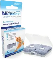 Sea-Band Anti-Nausea Acupressure Wristband for Motion & Morning Sickness, 1 Pair