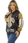 New Orleans Saints Alvin Kamara Black and Gold Sequin Bomber Jacket