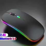 Bluetoooth 5.0 Wireless Mouse with USB Rechargeable RGB Light