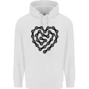Heart Bike Chain Cycling Biker Motorbike Childrens Kids Hoodie